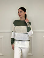 Maglia a Righe Profili 25031 Verde