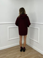 Maxi Giacca in Panno con Zip 5075 Burgundy