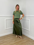 Longuette In Satin 2236 Verde Militare