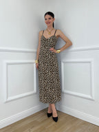Vestito In Satin Animalier 9857 Maculato