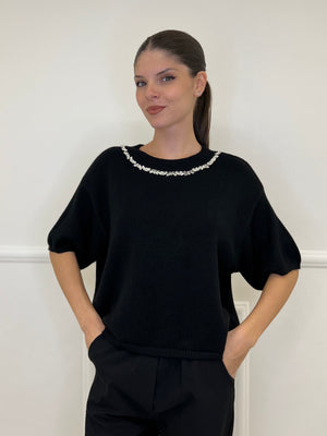 Maglia Scatoletta Cristalli 55672 Nero