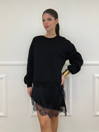 Felpa con Pizzo Lumina LD3849 Nero