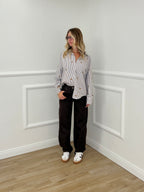 Camicia Cuori Ricamati 1255 Marrone
