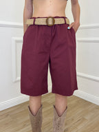 Bermuda Cotone Cintura 41268 Burgundy