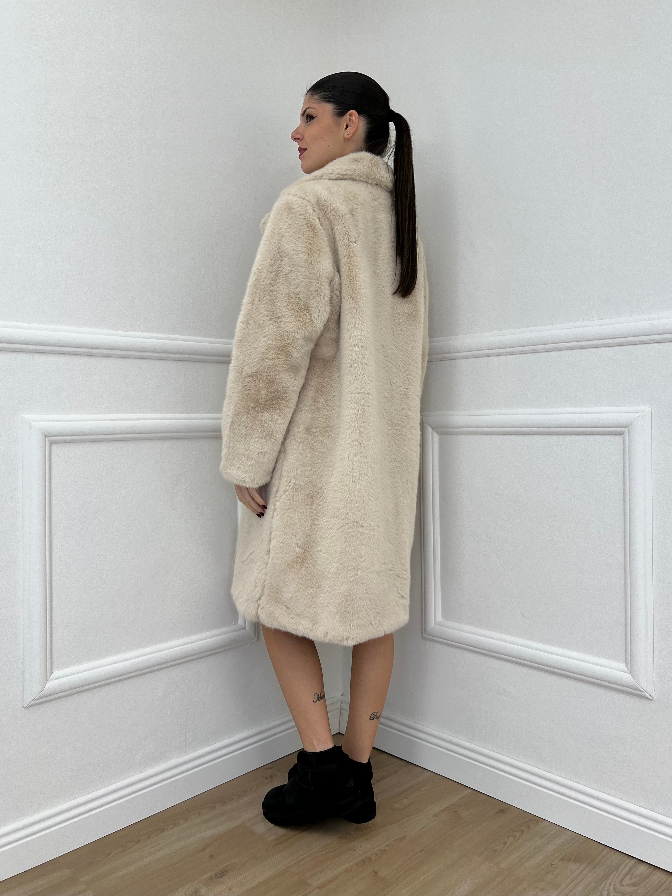 Cappotto Pelliccia 6619 Ecru