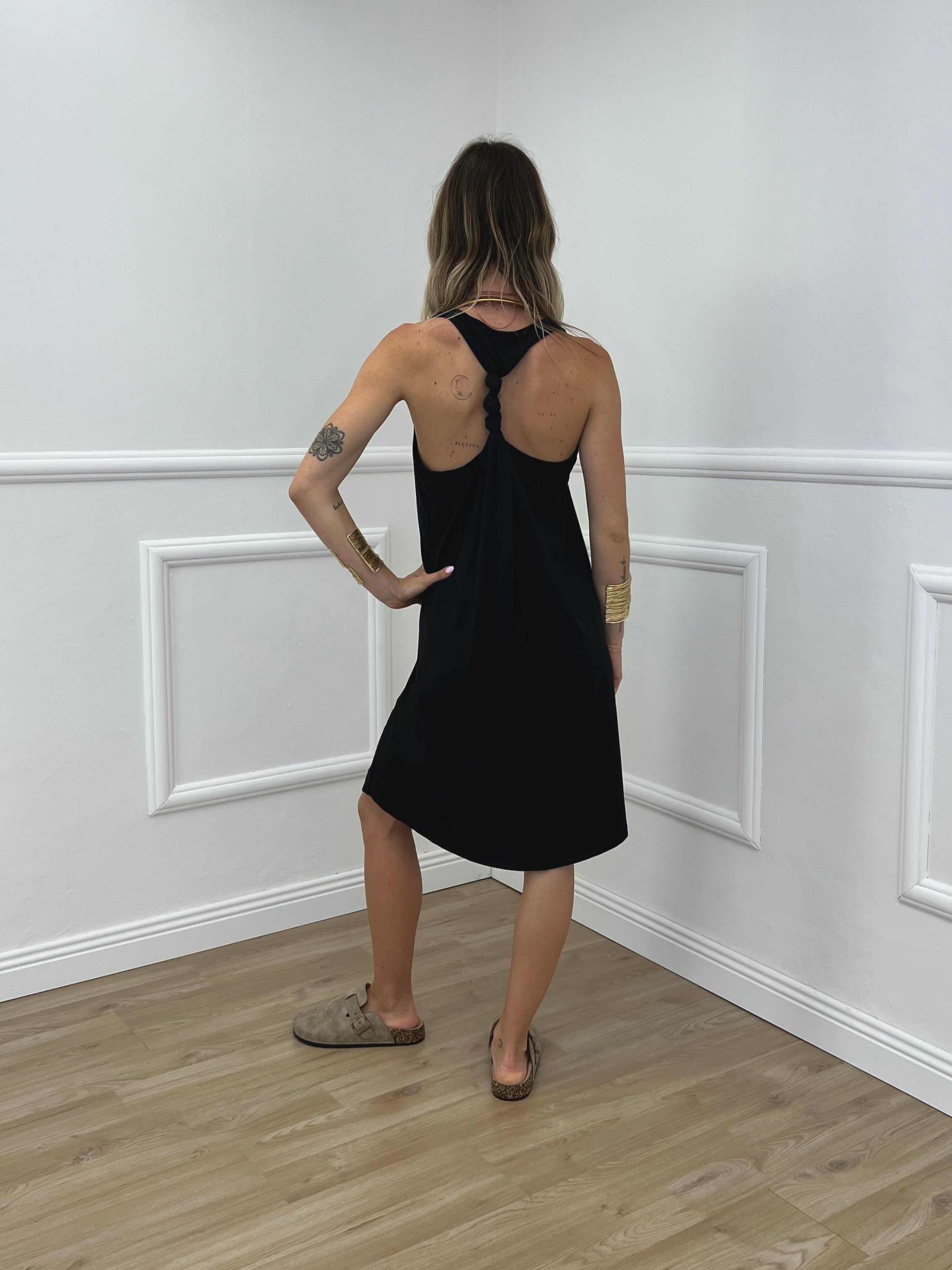 Vestito Cotone Cut Out A0894 Nero