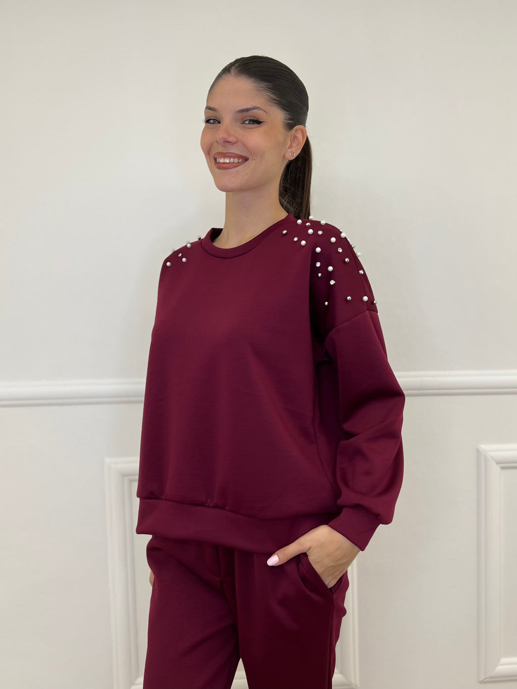 Felpa Gioiello 2441 Bordeaux - Bazar Abbigliamento