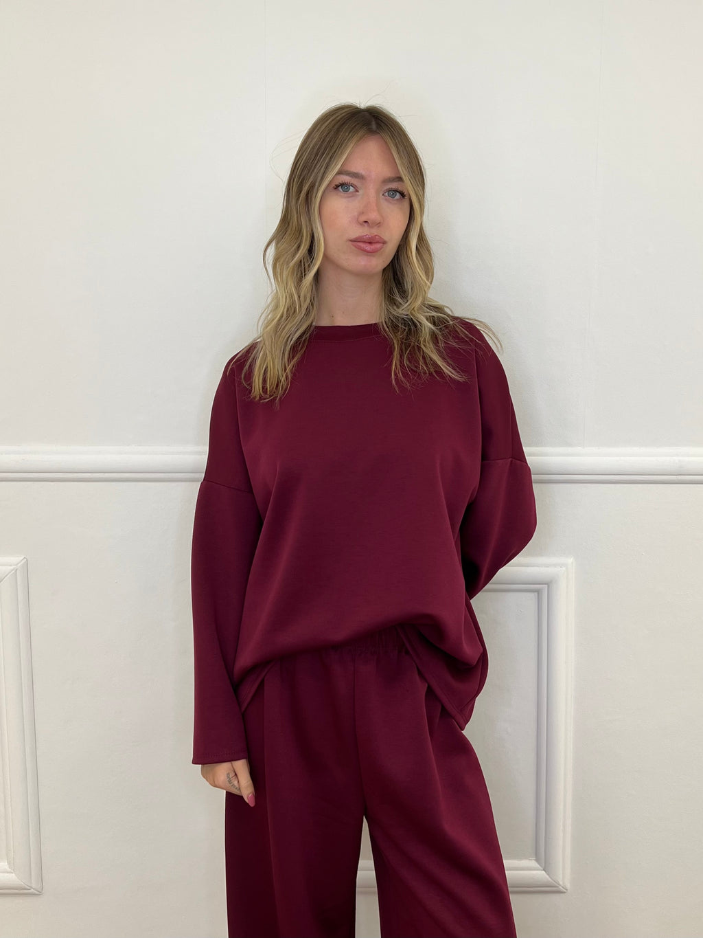 Tuta Over in Viscosa 3277 Bordeaux
