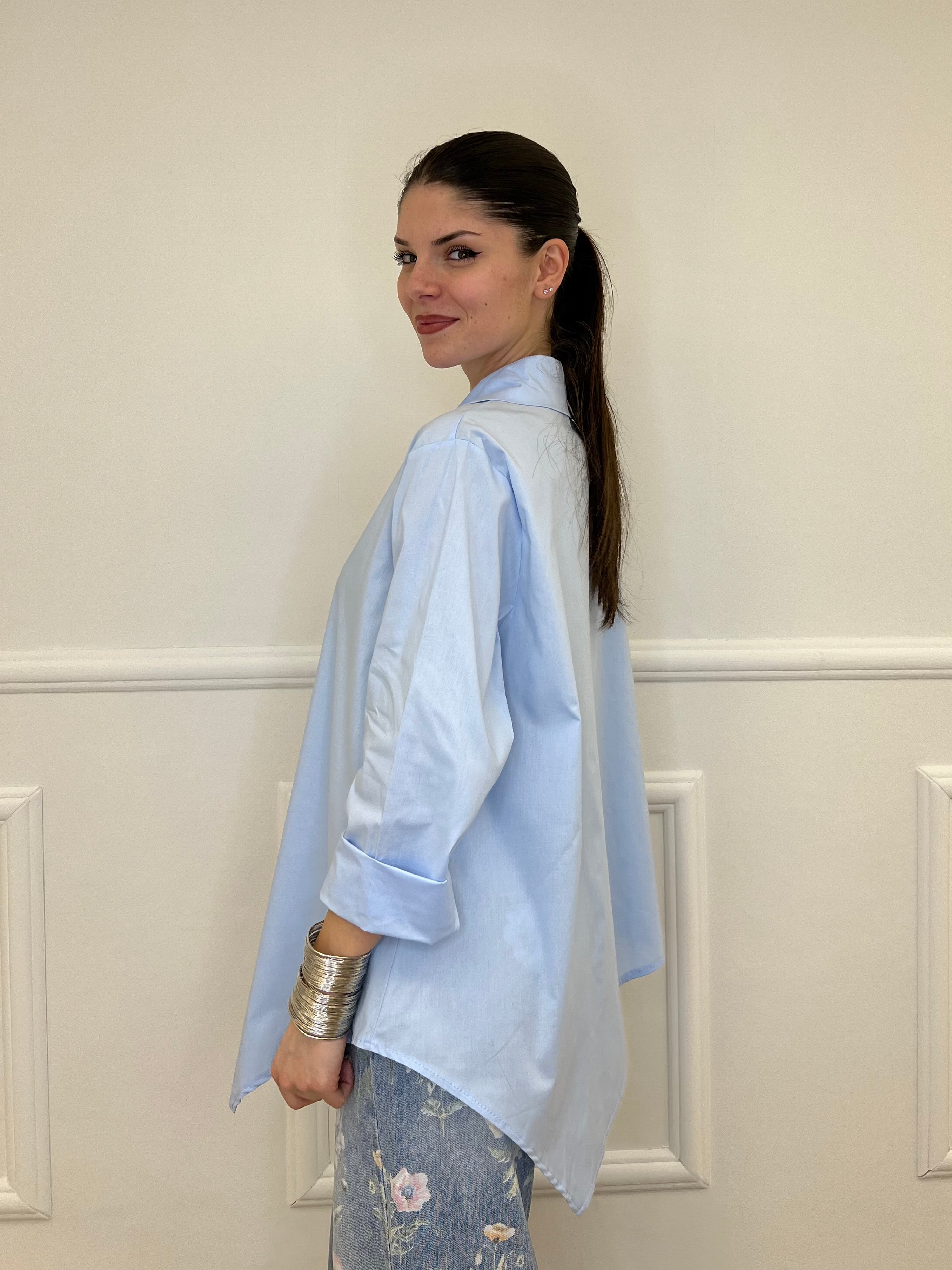 Camicia Asimmetrica 41915 Azzurro