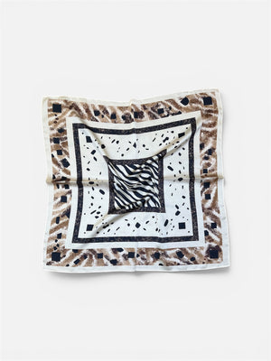Foulard Geometrico in Viscosa W639 Ecru