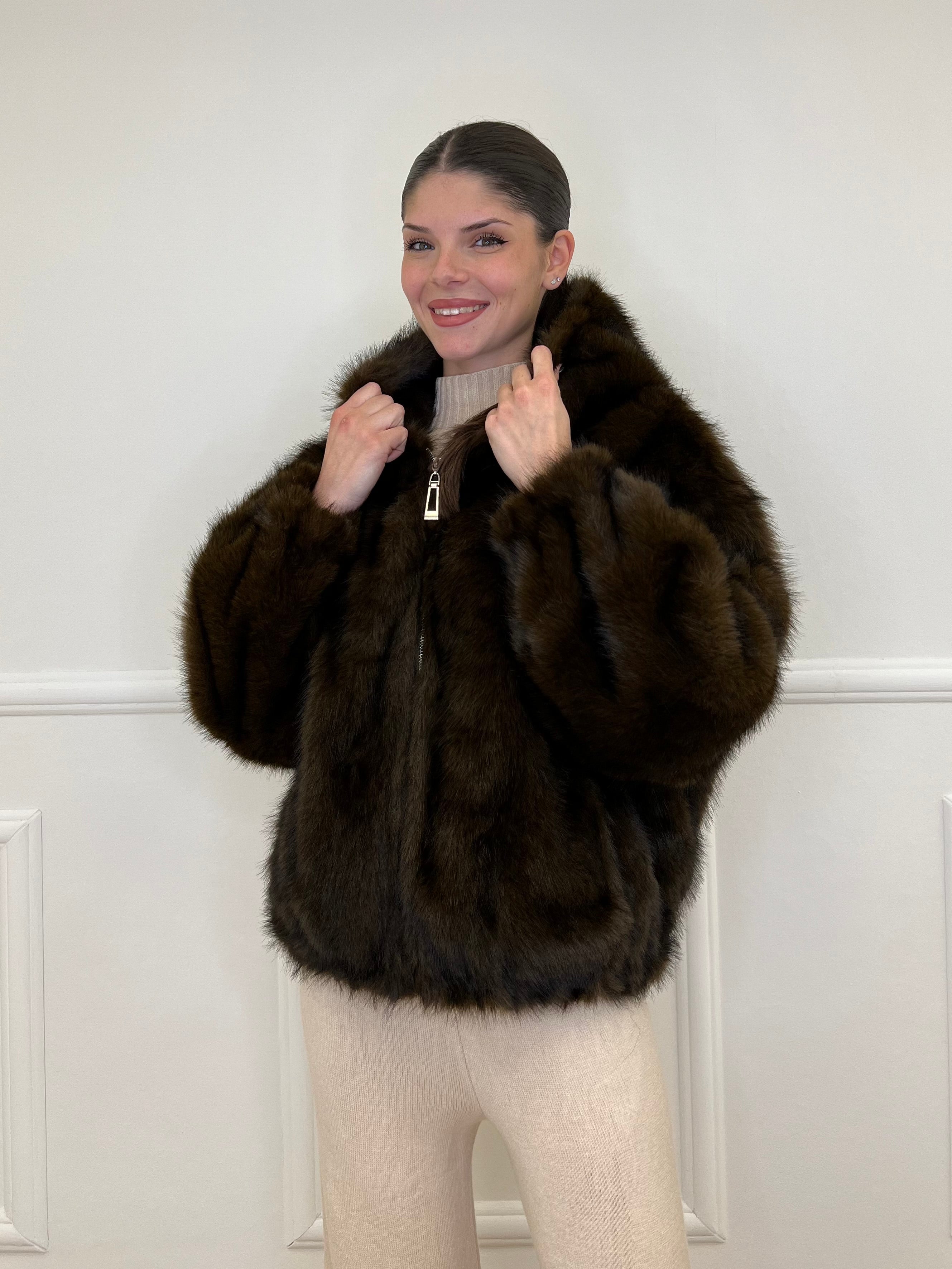 Pelliccia Bomber 00322 Moro