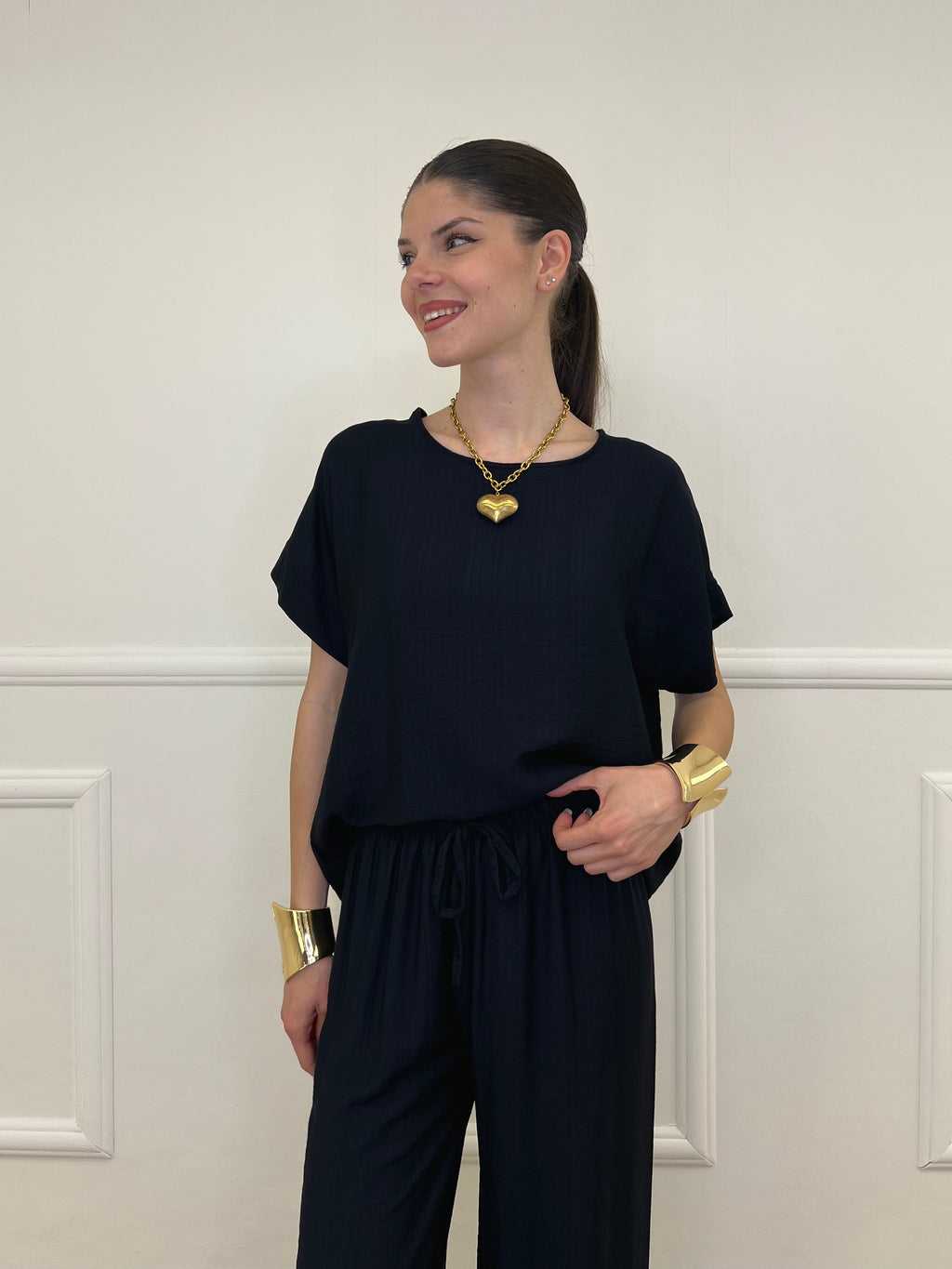 Completo Froissé In Viscosa 8262 Blu