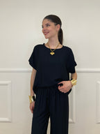 Completo Froissé In Viscosa 8262 Blu