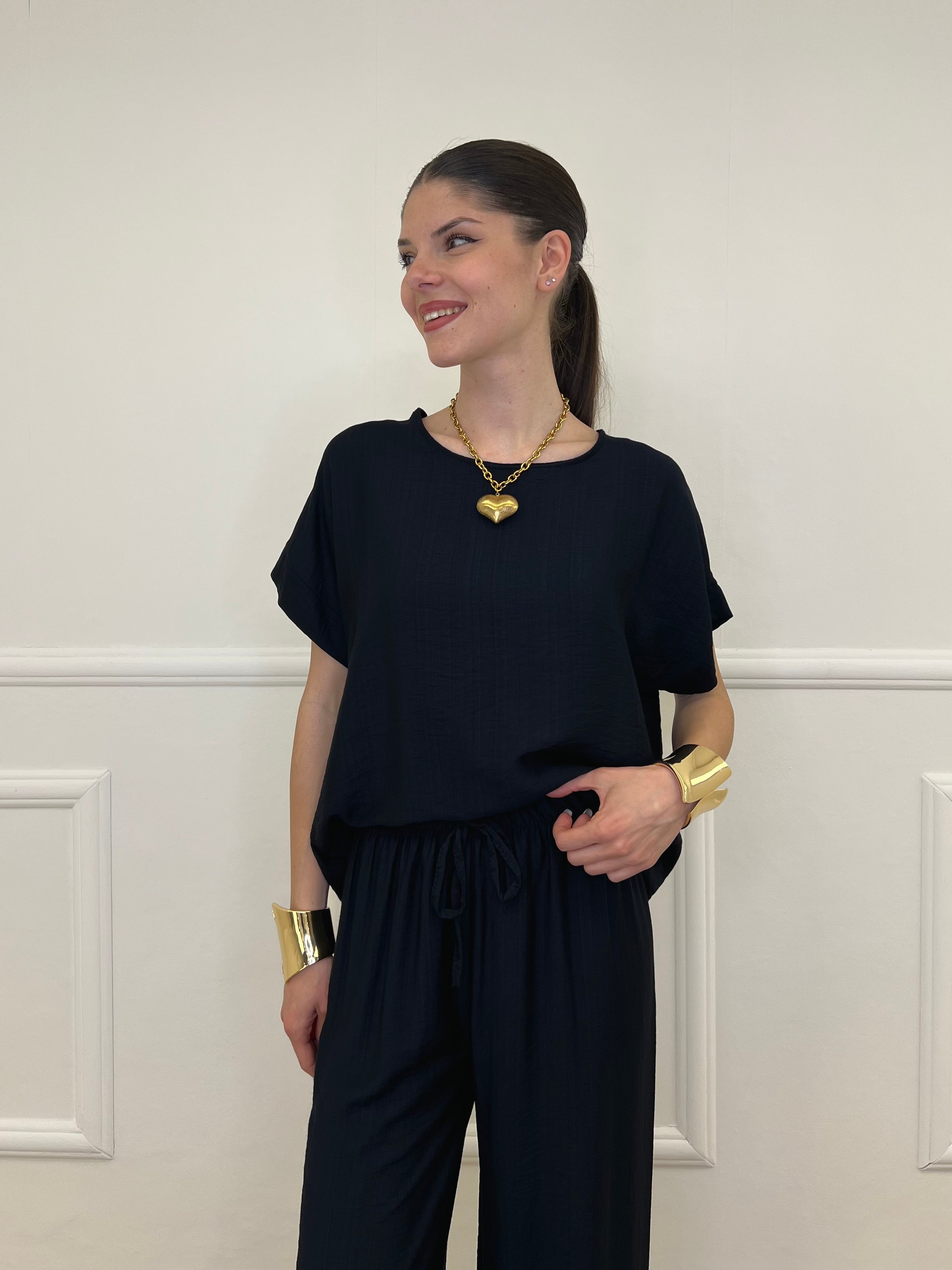 Completo Froissé In Viscosa 8262 Blu