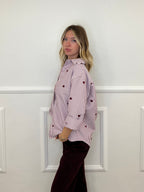 Camicia Cuori Ricamati 1255 Bordeaux