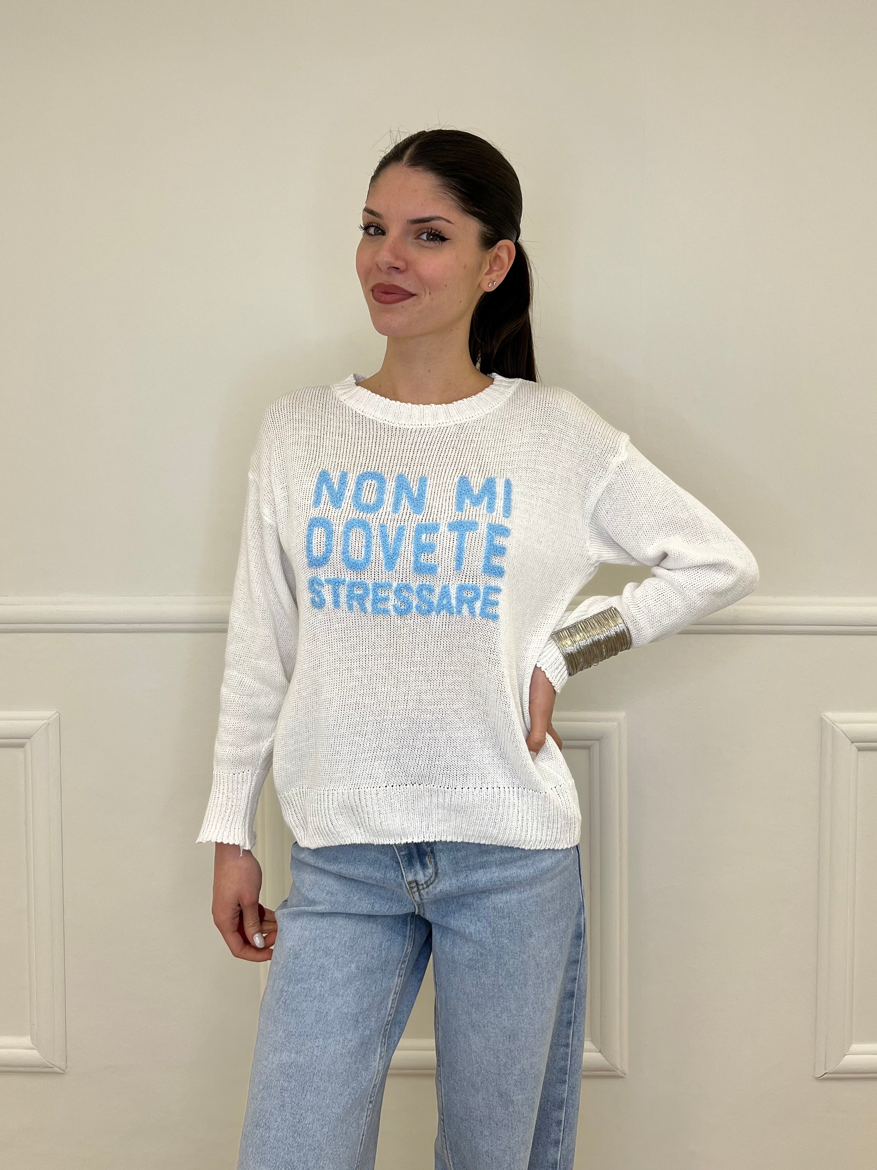 Maglia "Non Mi Dovete Stressare" 3695 Bianco