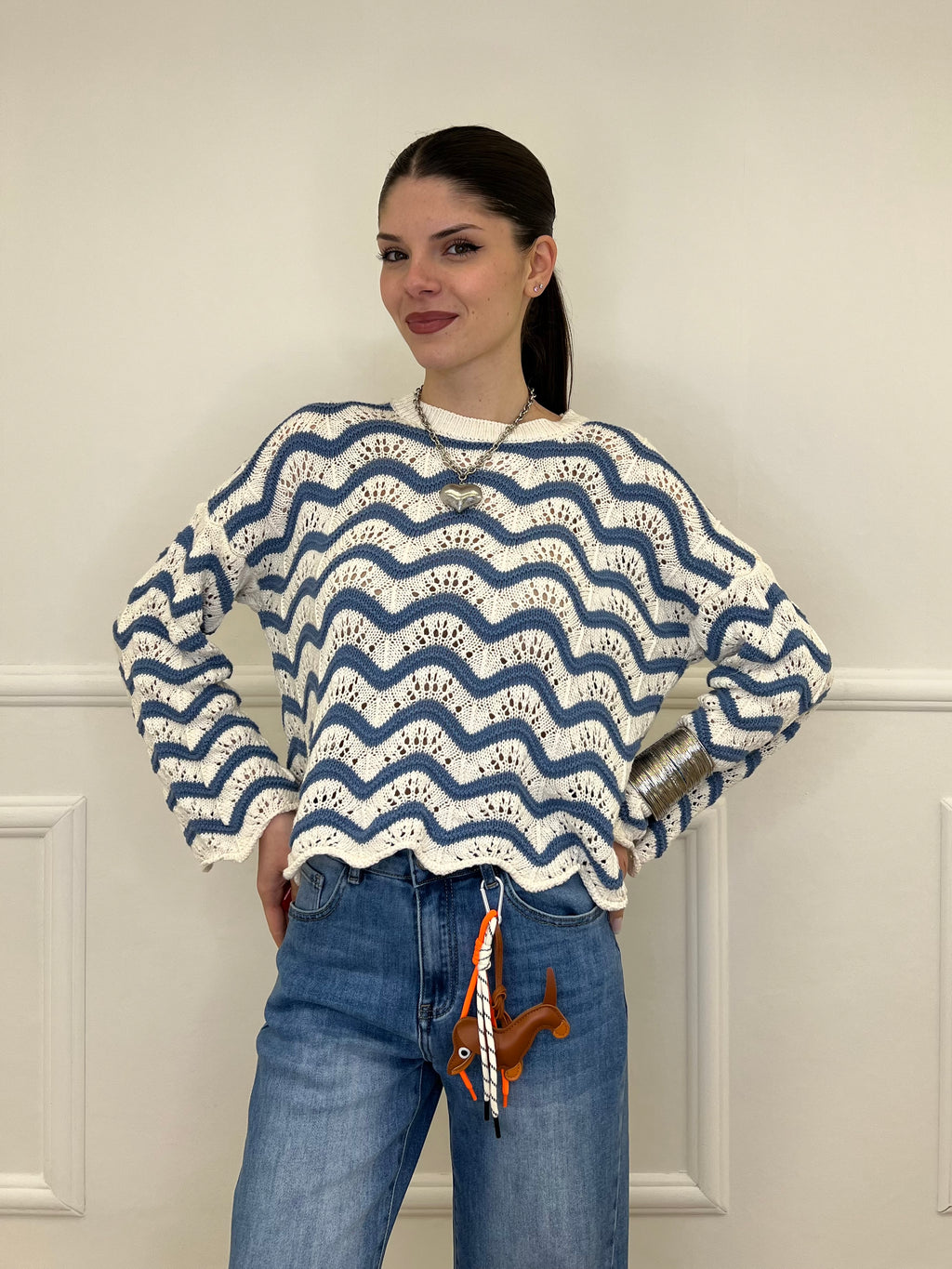 Maglia Traforata Ondine 10514 Avio