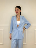 Blazer in Viscosa 27435 Azzurro
