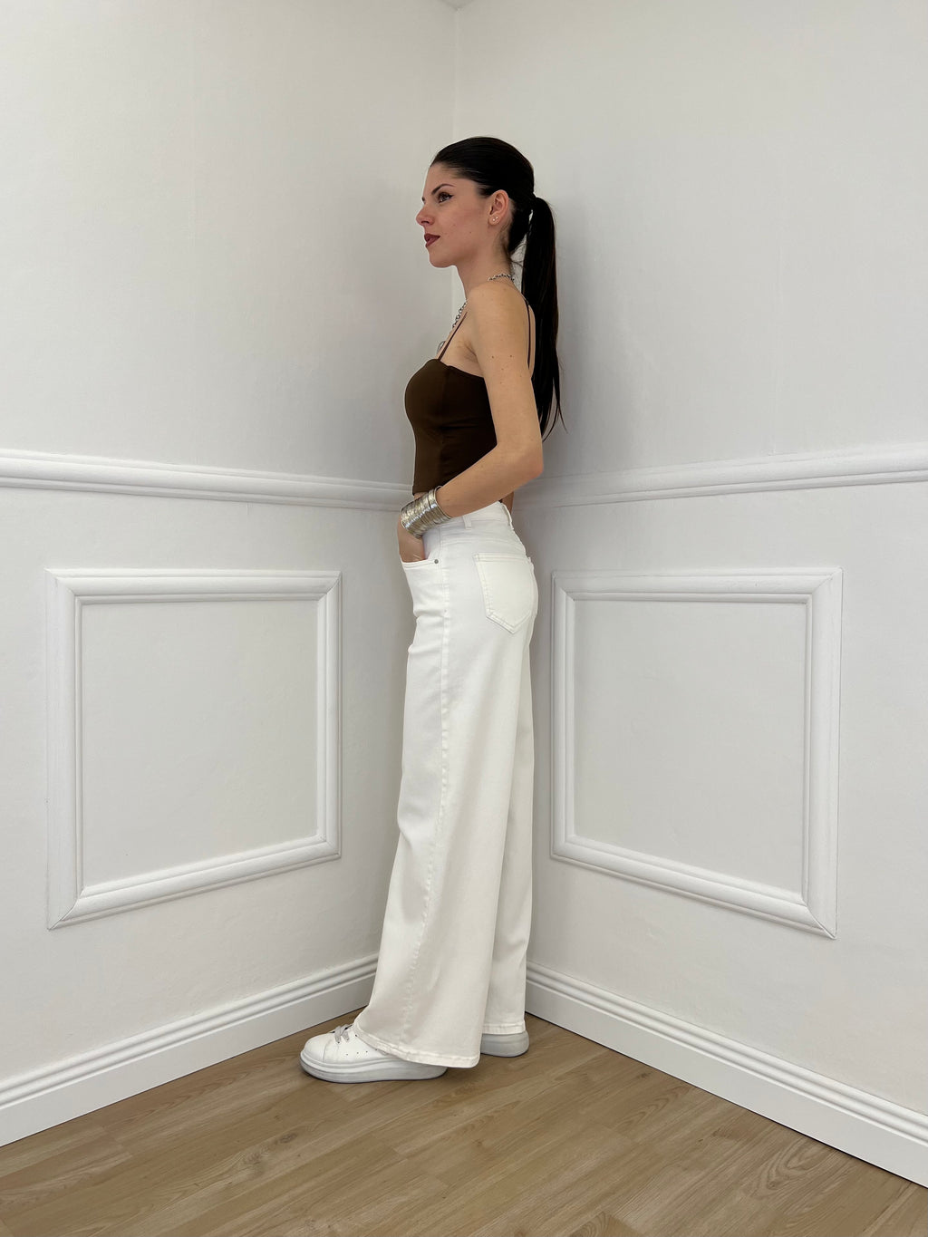 Jeans Palazzo T1001A Panna