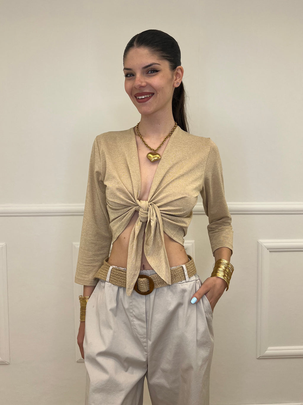 Coprispalle Aperto In Lurex 623 Oro