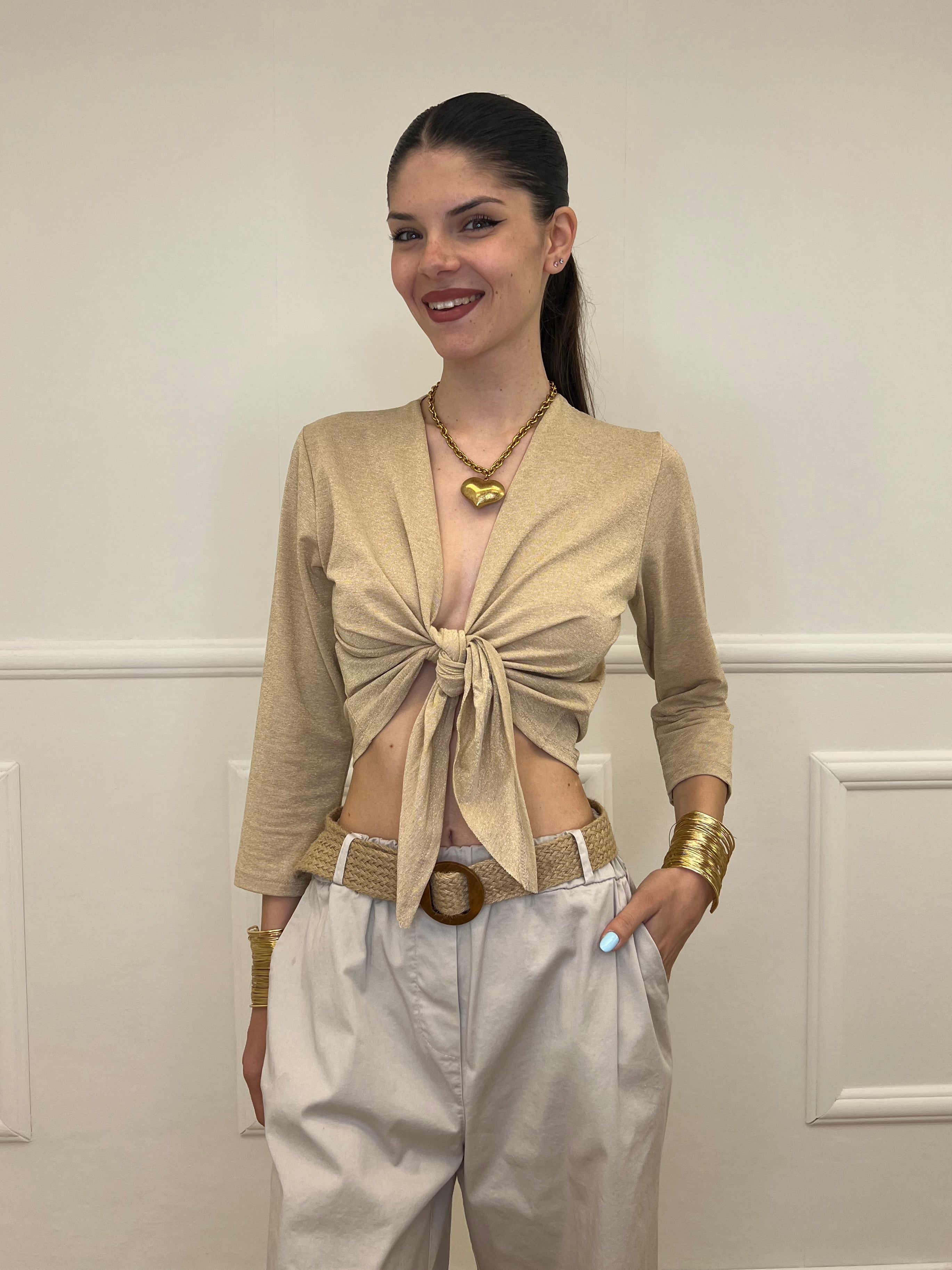 Coprispalle Aperto In Lurex 623 Oro