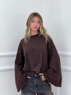T-shirt Maniche Lunghe Ampie BM270 Marrone