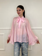 Camicia in Tencel con Fiocco 2608 Rosa