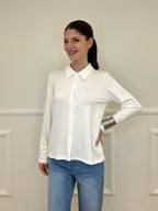 Camicia in Jersey di Viscosa 28163 Bianco
