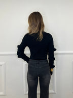 Maglia Maniche Goffrate 7867 Nero