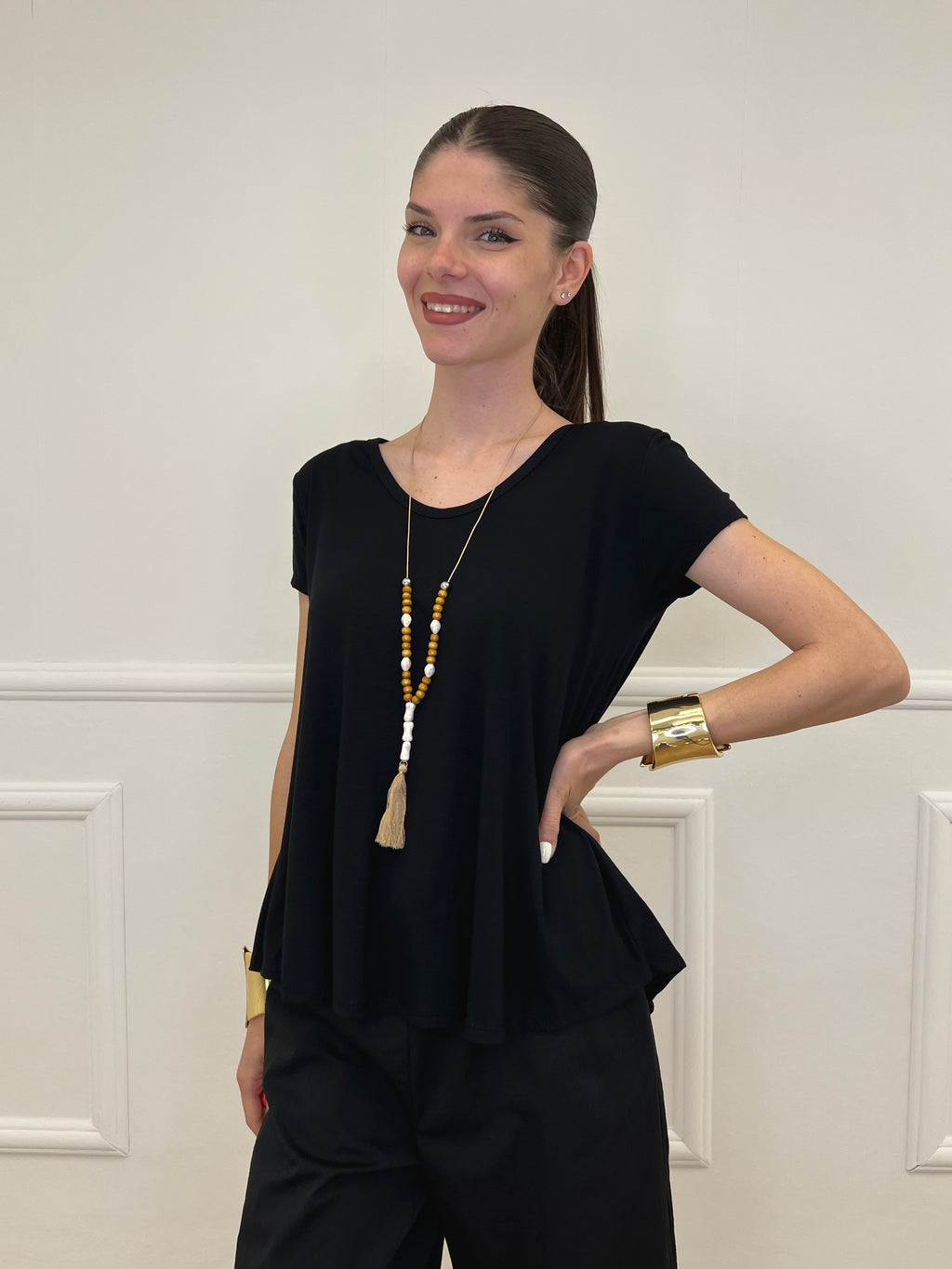 Maglia Over Viscosa 22225 Nero