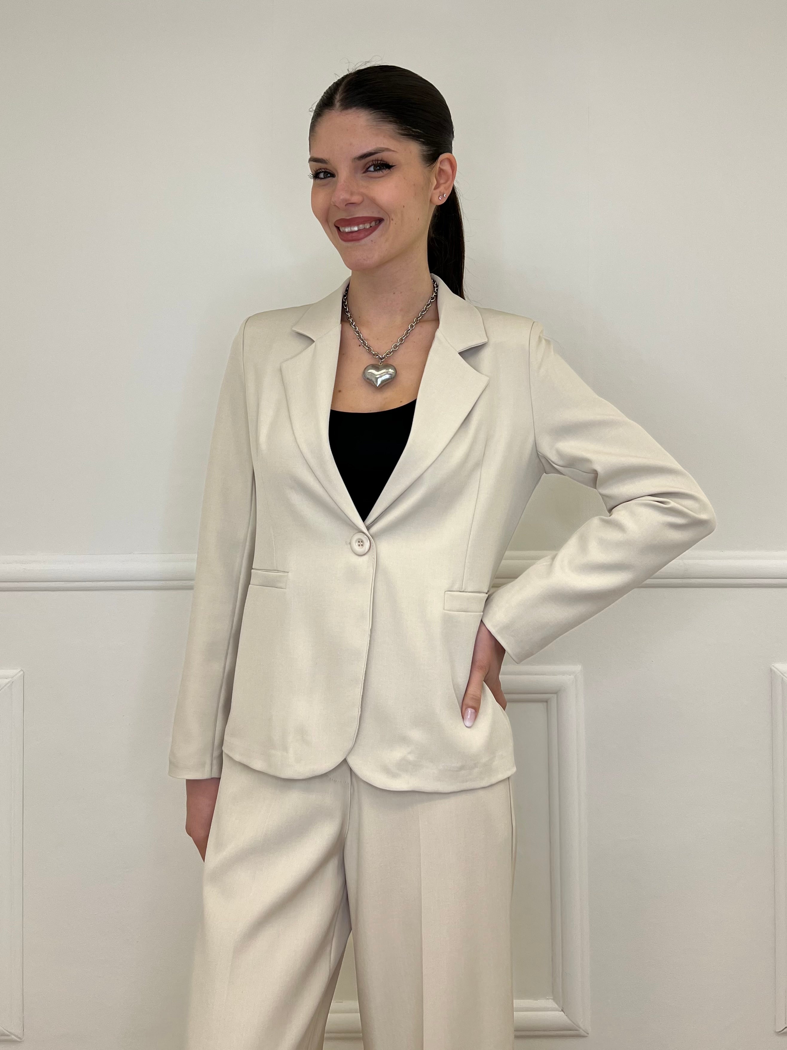 Giacca Corta in Gabardine 1878 Beige