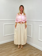 Camicia In Tencel Con Ricami 93-767 Rosa