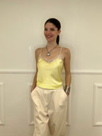 Top In Satin Con Pizzo 18673 Giallo
