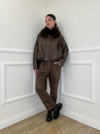 Bomber Collo Pelliccia 19279 Moro