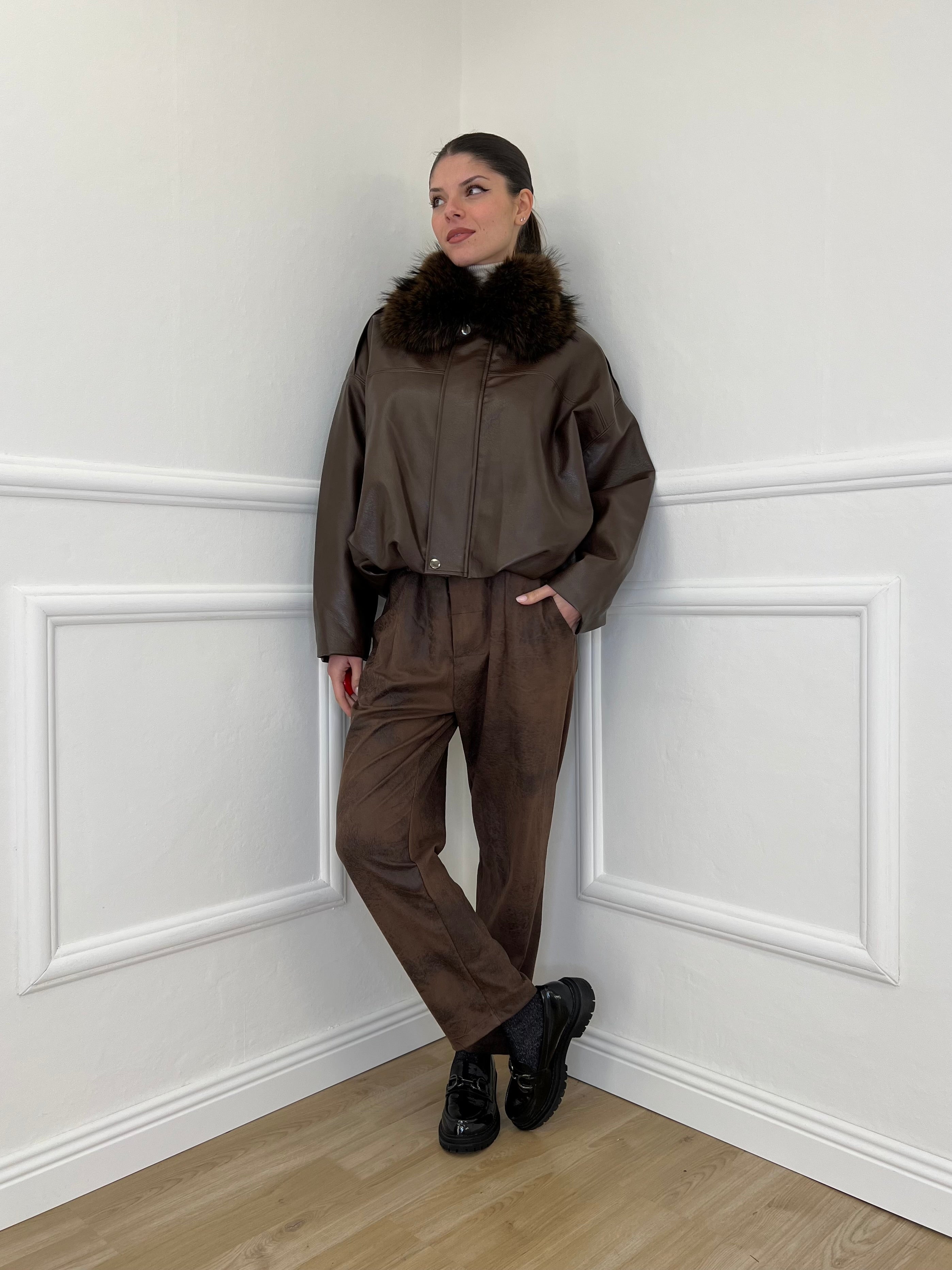 Bomber Collo Pelliccia 19279 Moro