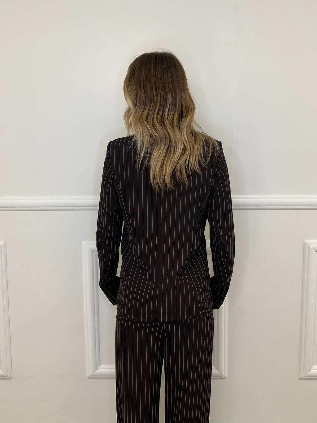 Tailleur Gessato Monopetto 83459 Marrone