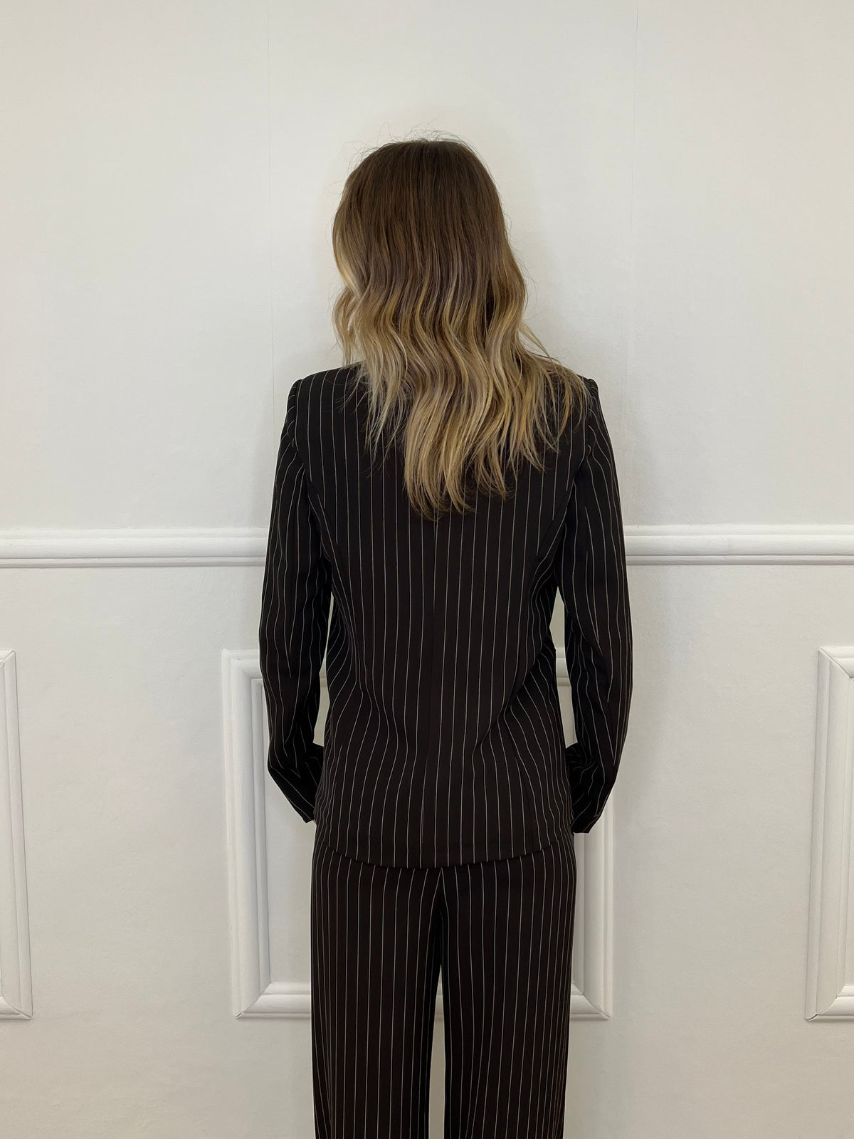 Tailleur Gessato Monopetto 83459 Marrone