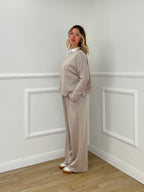 Tuta Oversize Girocollo D27629 Taupe