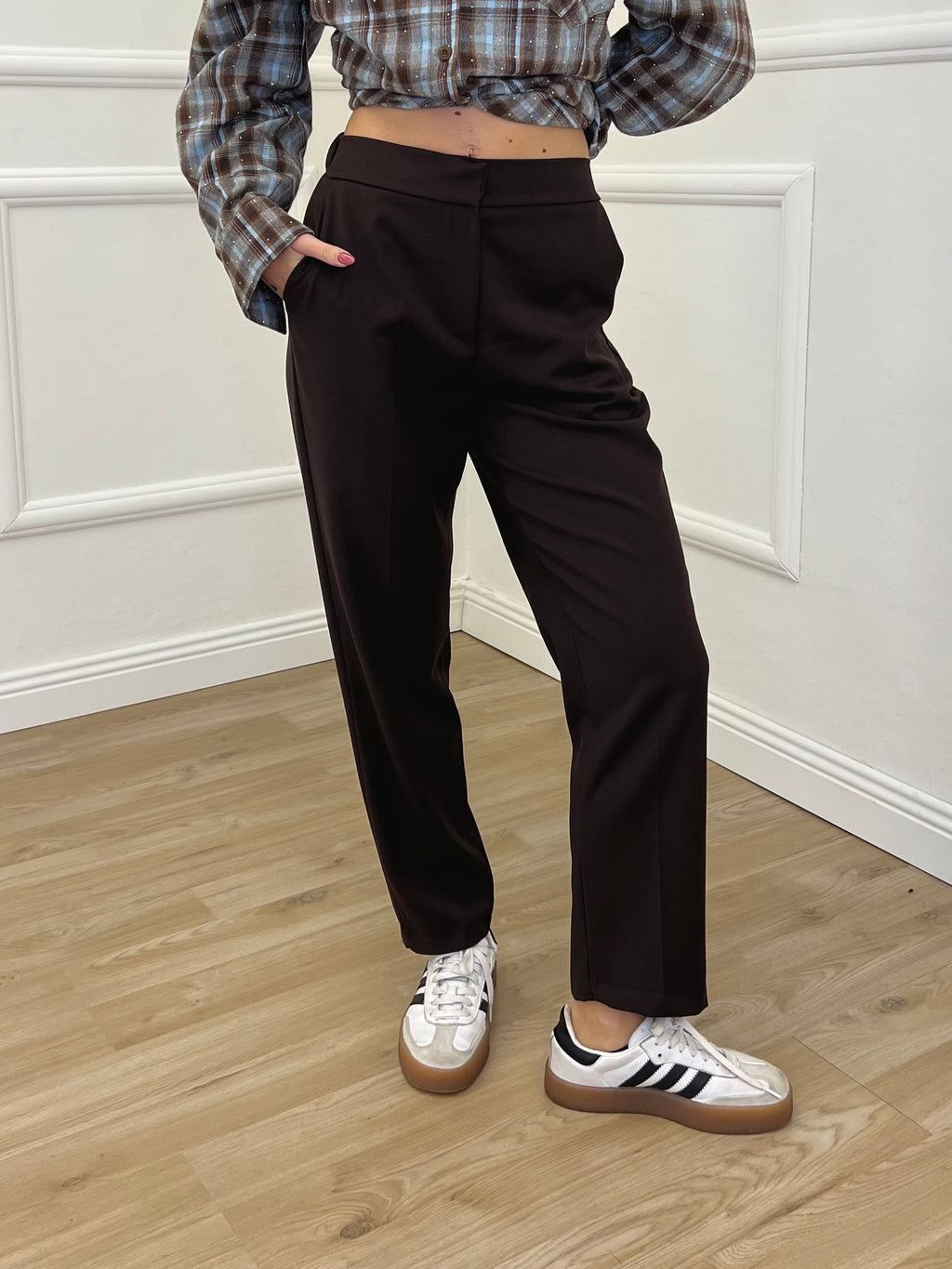 Pantalone Regular Gabardine 83487 Marrone