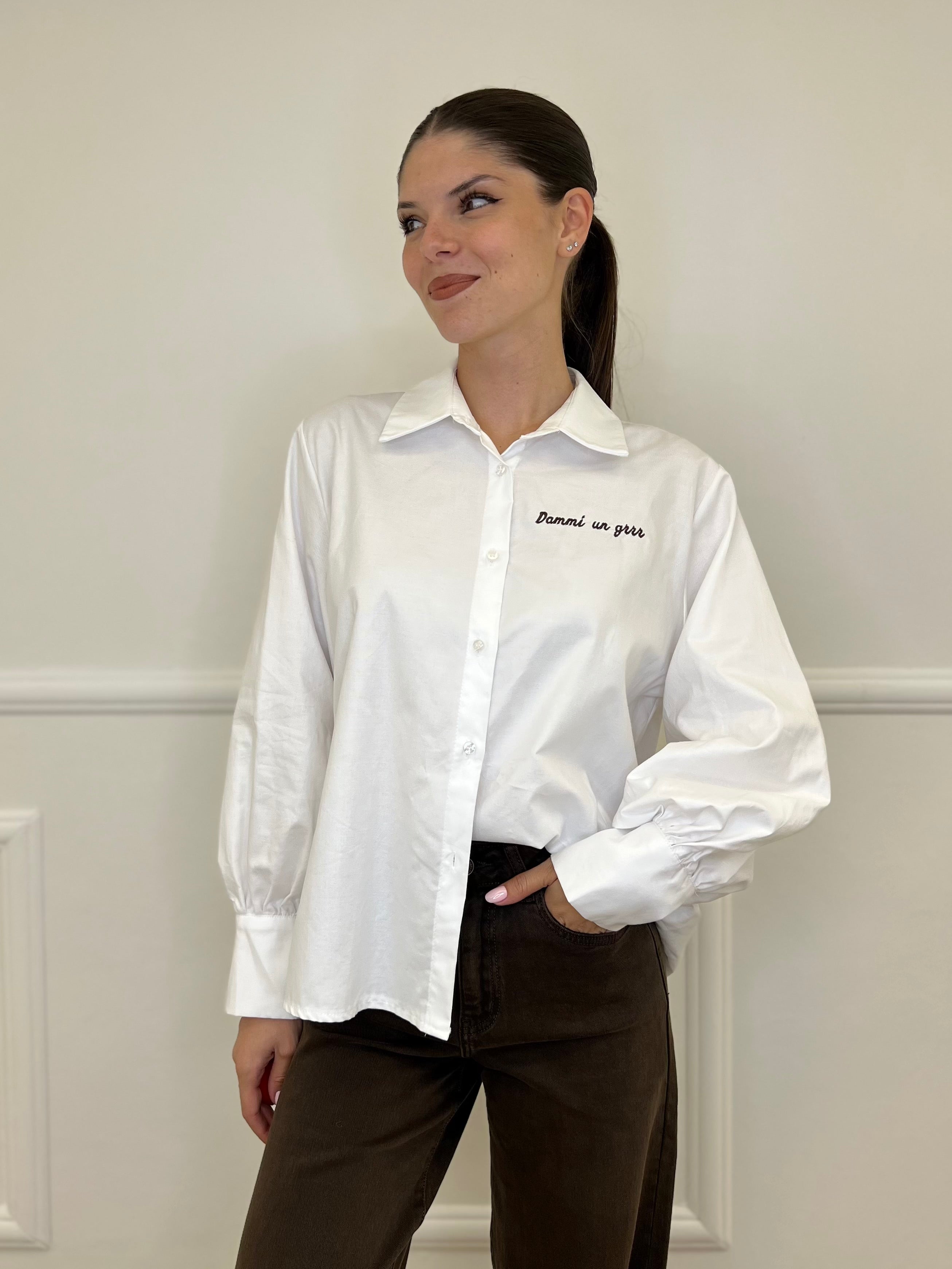 Camicia Dammi un Grrr 27598 Bianco - Bazar Abbigliamento