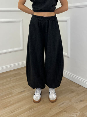 Pantalone Baggy Gessato Smerigliato 51366 Antracite