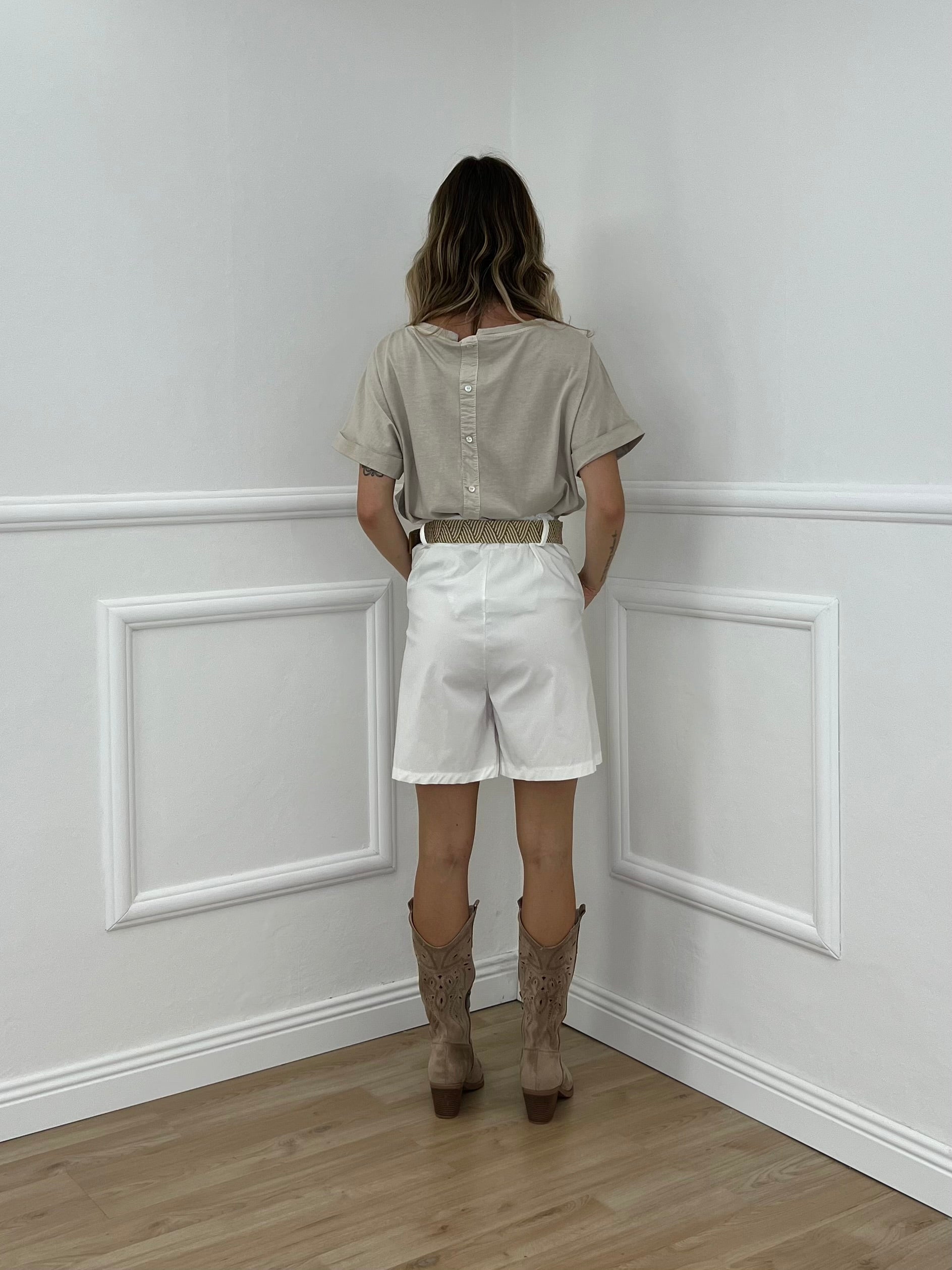 T-shirt Bottoncini 1302 Ecru
