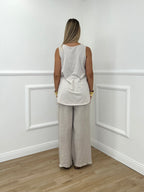 Canotta In Cotone e Lino 18653 Beige