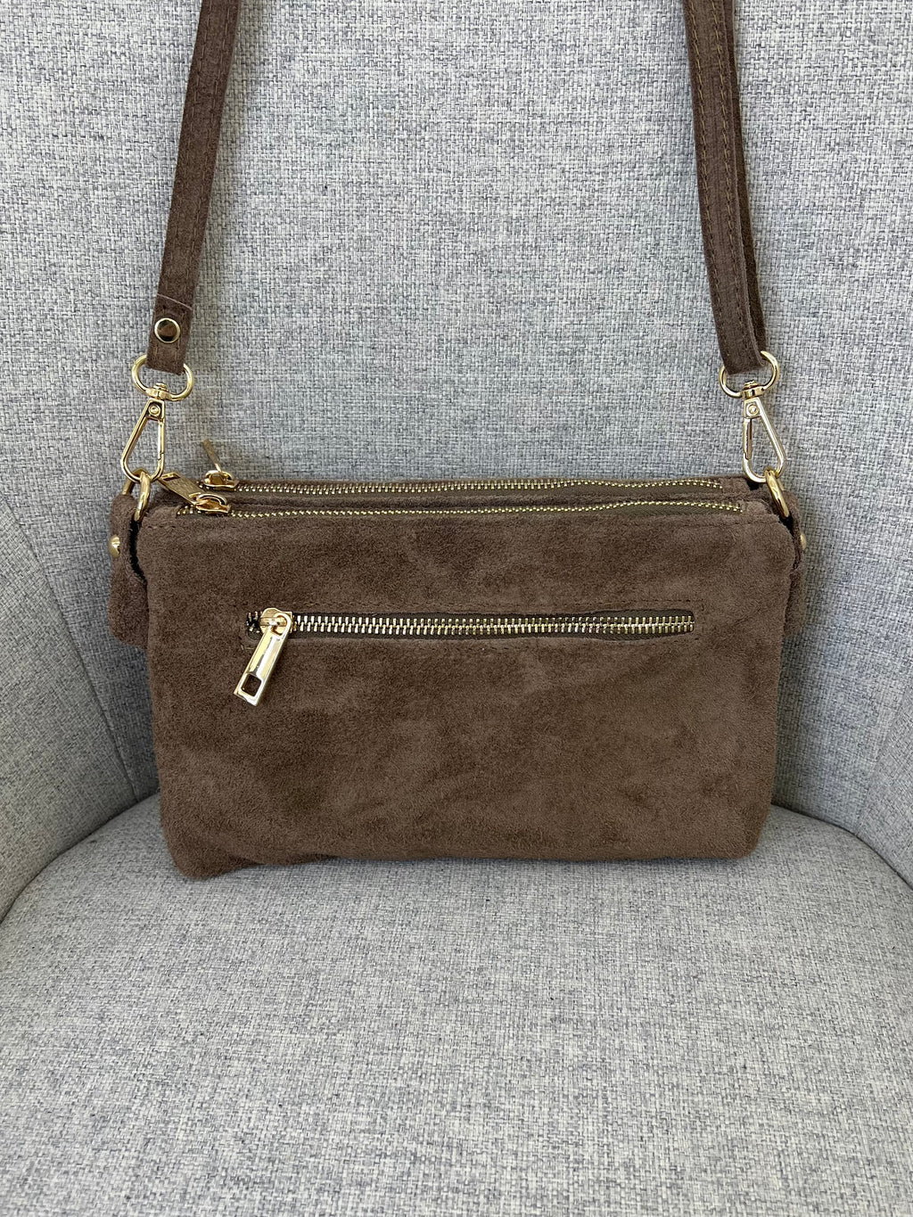 Pochette Doppia Vera Pelle Scamosciata VPB002