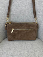 Pochette Doppia Vera Pelle Scamosciata VPB002