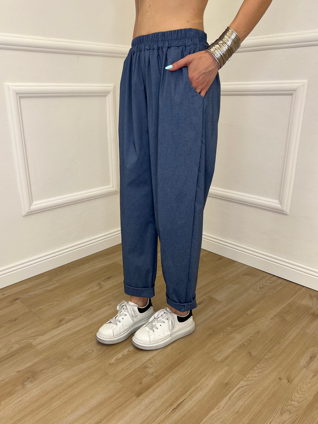 Pantalone Baggy Viscosa 2815 Avio