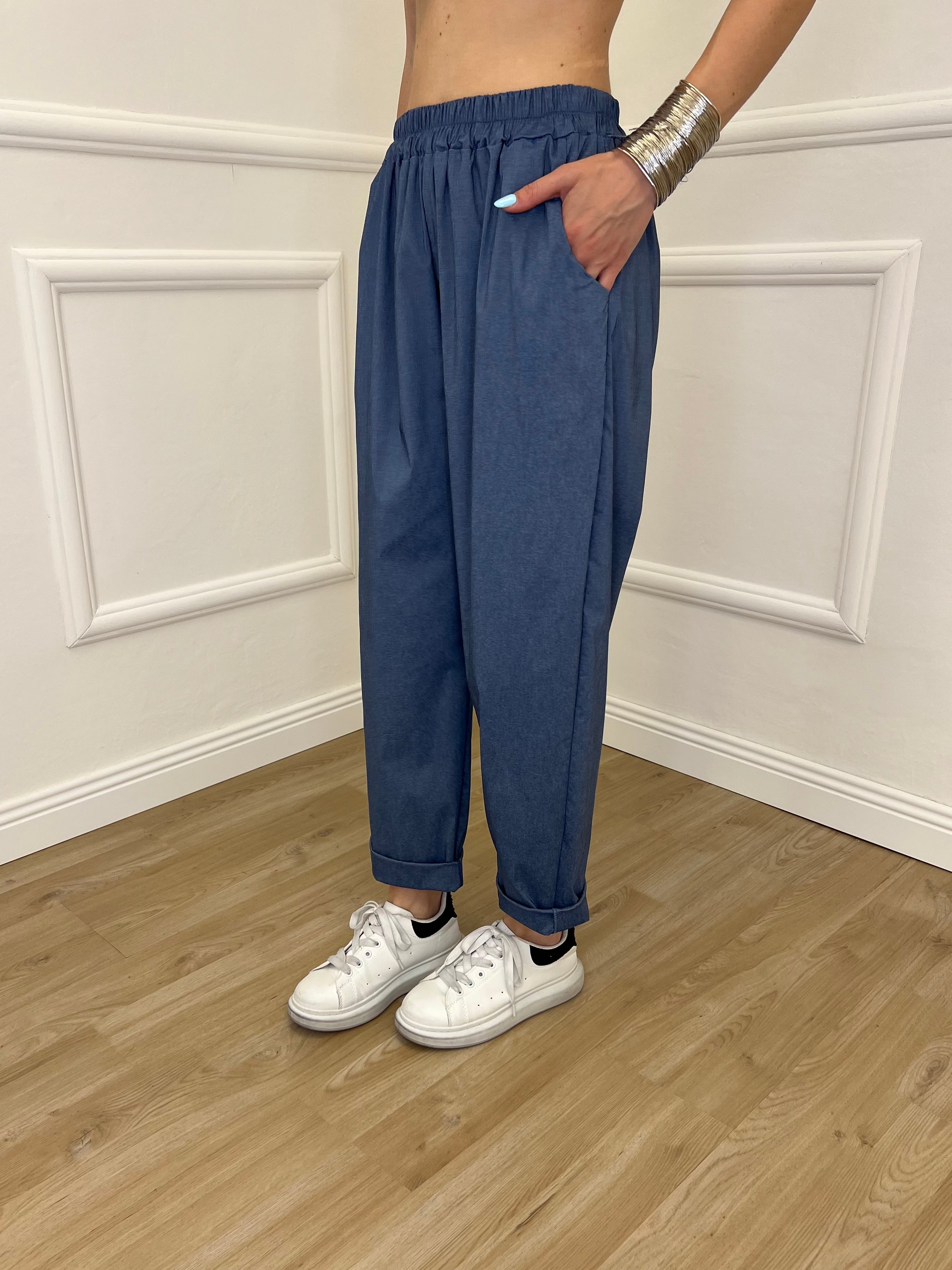 Pantalone Baggy Viscosa 2815 Avio