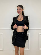 Gonna Cintura Paillettes 97025 Nero