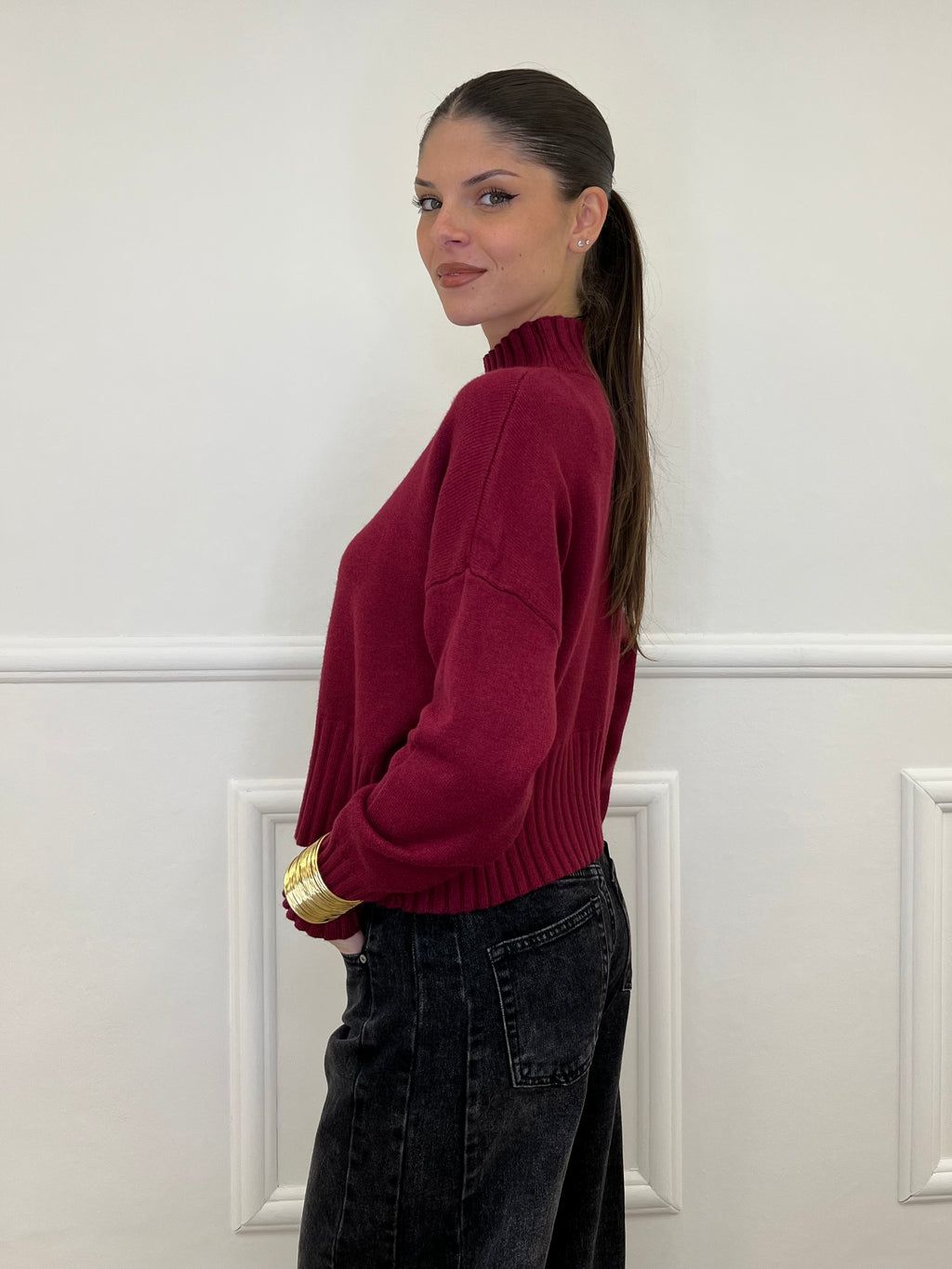 Maglia Collo Vulcano DP129 Bordeaux