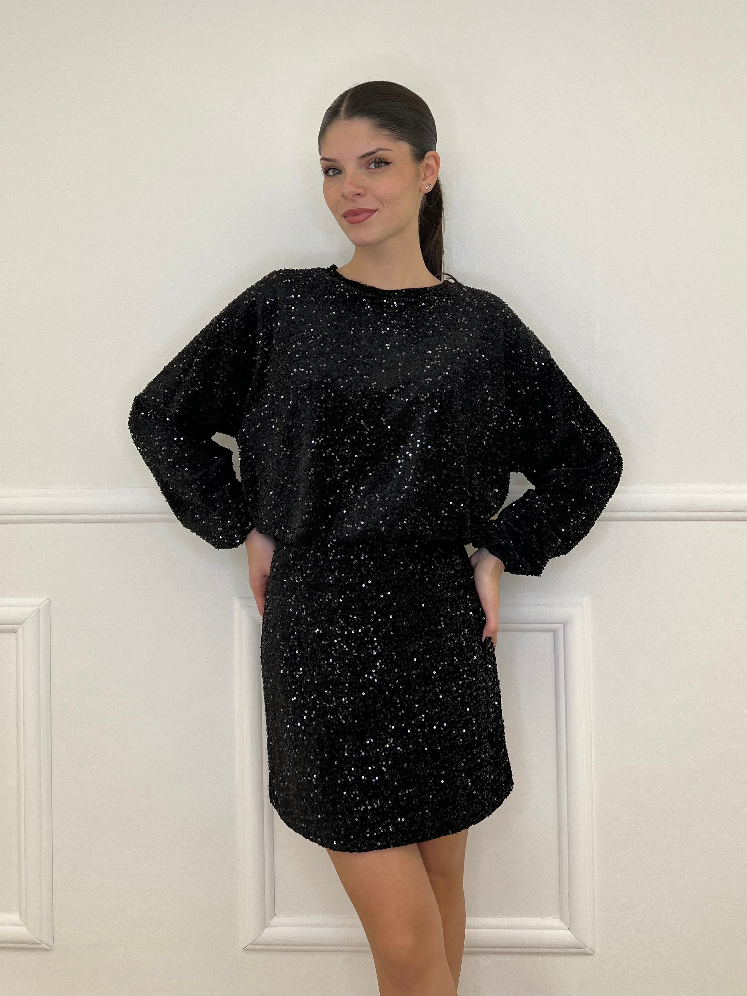 Gonna Paillettes 6081 Nero